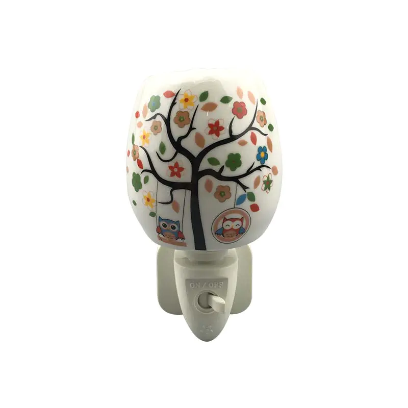 Plug In Decorative Ceramic Night Light with Aroma Essential oil for Bedroom Decoration