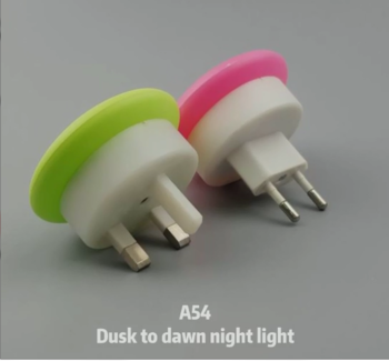 LED Dusk to Dawn Sensor switch 0.6W baby kids plug in night light Wall lamp A54