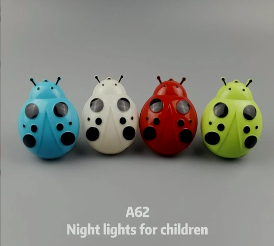 LED plug in night light sensor lamp beetle model for kids room 110V-240V EU UK