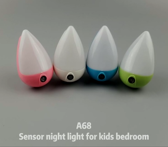 CB CE EMC LVD ROHS led waterdrop sensor plug in baby kids dusk to dawn night light for bedroom 1W