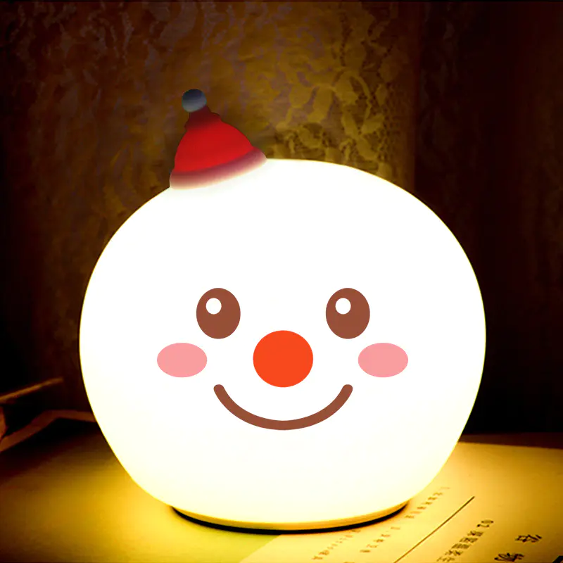portable soft restorable silicon Christmas Santa Claus decorative kids children colorful smart energy-saving gifts night light