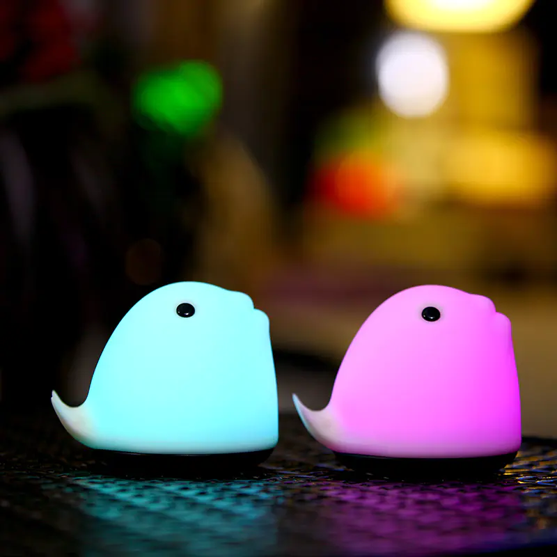 cetacean shape portable touch night light with Li battery