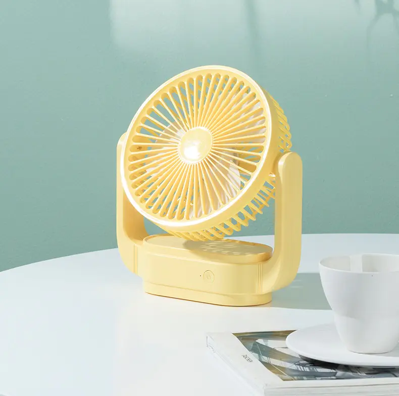 180 degree handle turning multiple charging mode silent fan portable electric table fan