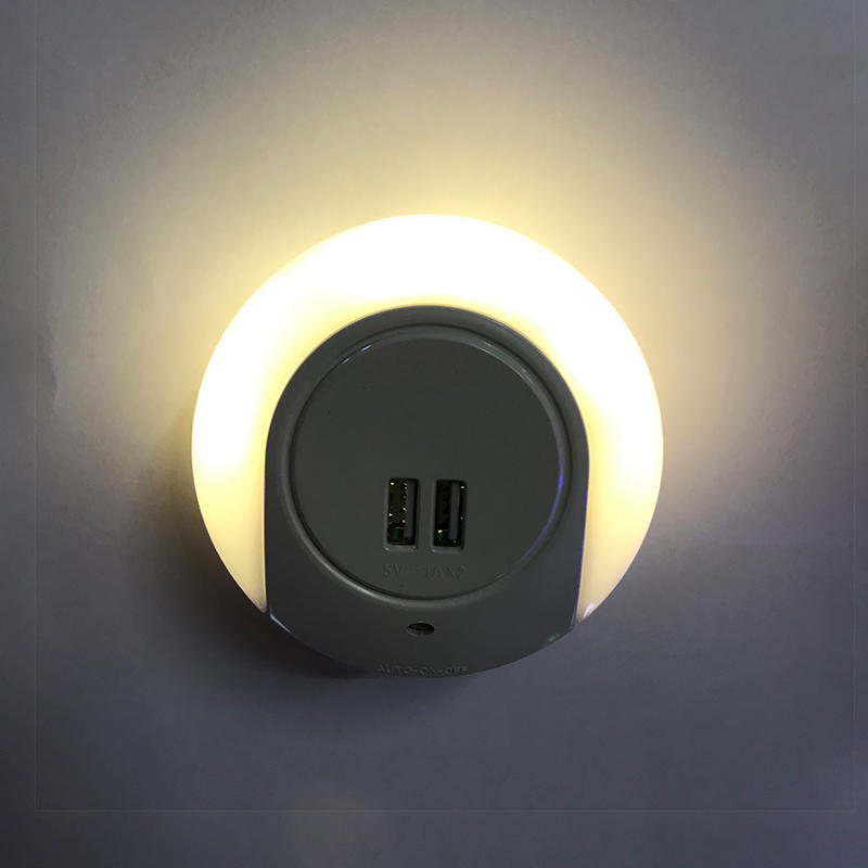 OEM EU UK US plugled night lamp USB recharge ABS cover Wall in