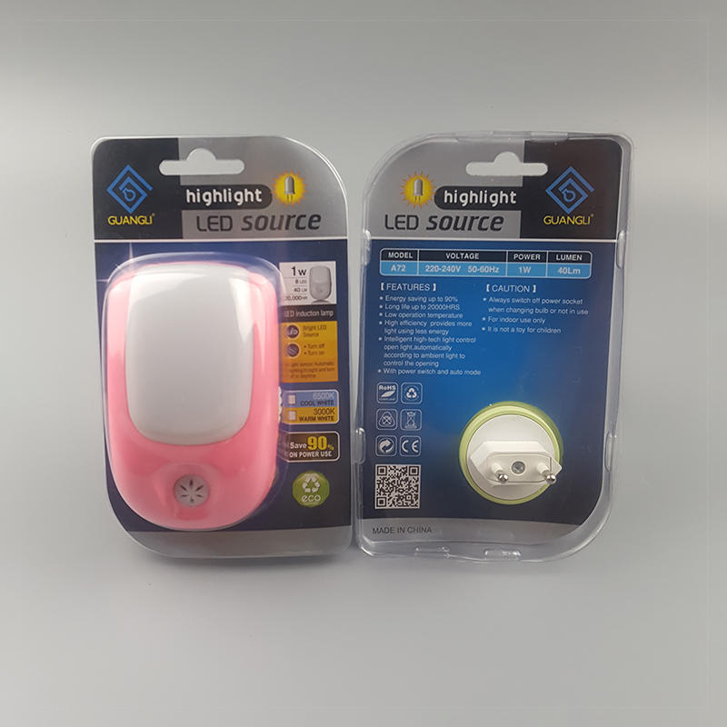 A72CE ROHS AUTOMATIC on off Switch Sensor LED baby kids plug in Night Light lamp for bedroom