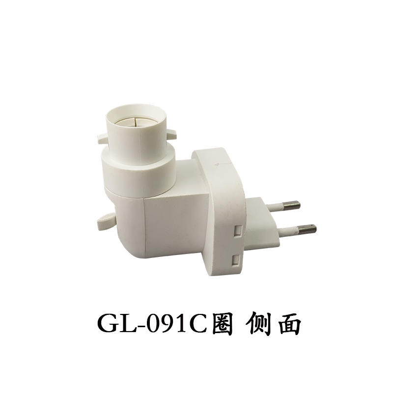 091C with CE ROHS approved night light E14 European electrical plug socket lamp holder 7W 15W 220V 240V